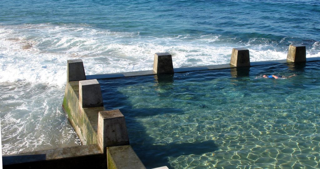 Swimmer in Coogee ocean bath