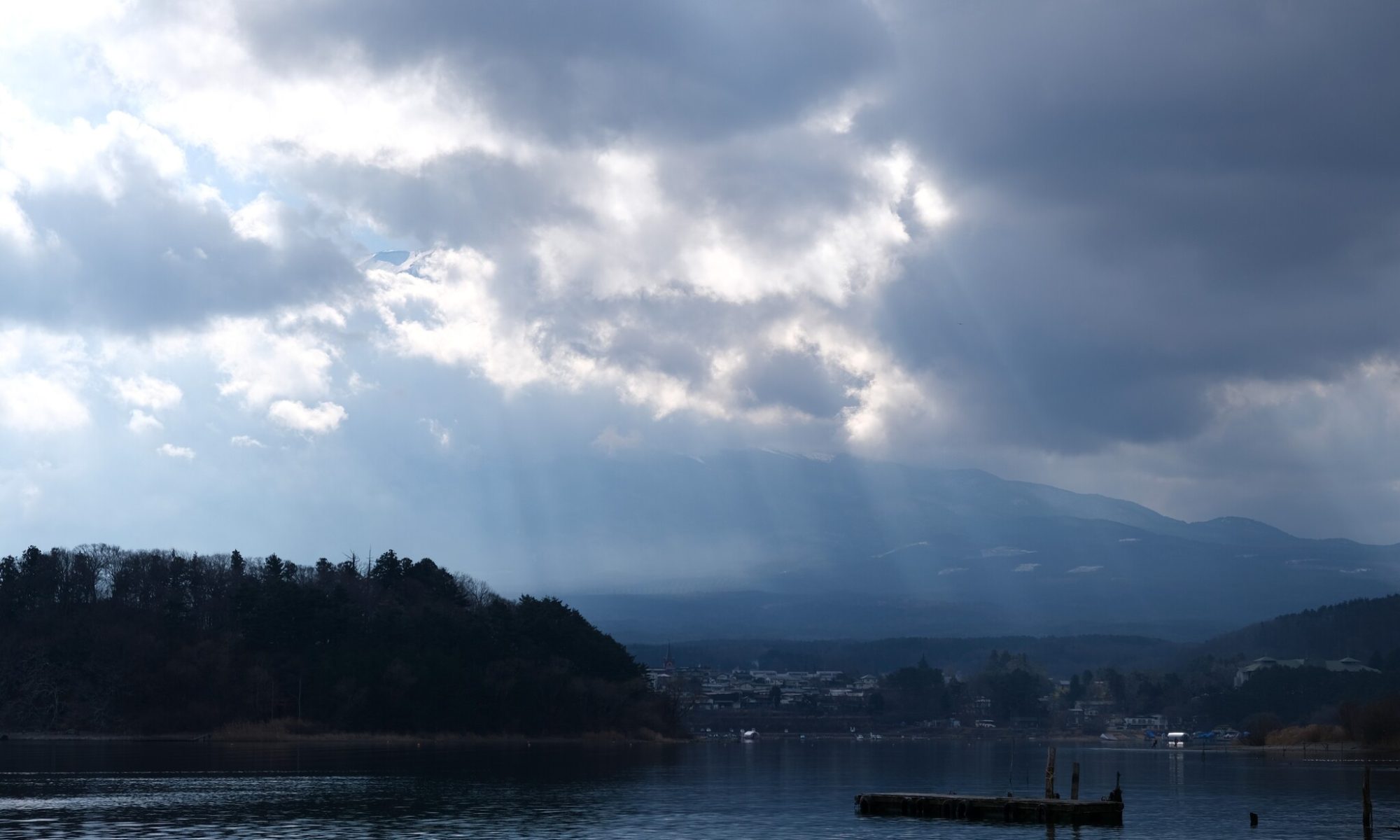 The foot of Mt Fuji bathed in rays of sunlight